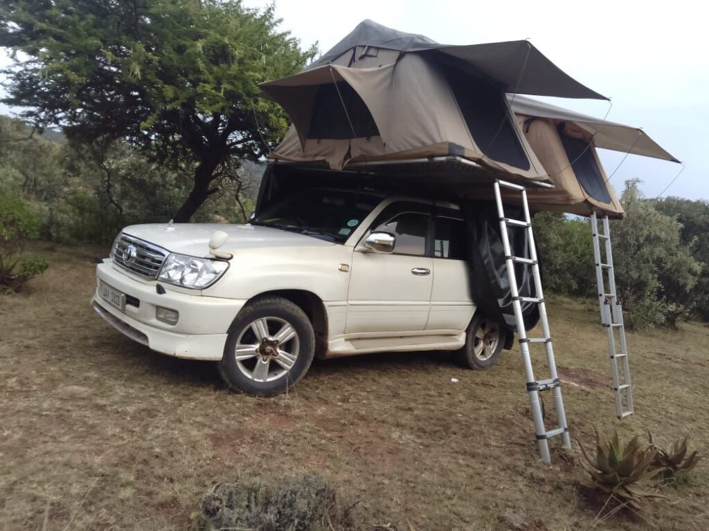 Rent a Land Cruiser V8 with a rooftop tent